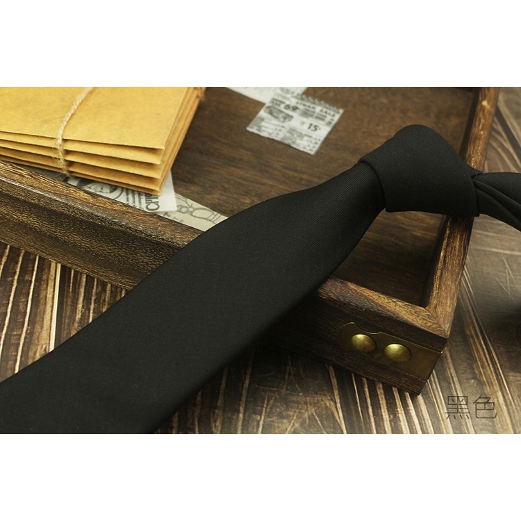 Cà Vạt Bản Hẹp 6CM Màu Trơn Kiểu Hàn Quốc Cá Tính Cho Nam