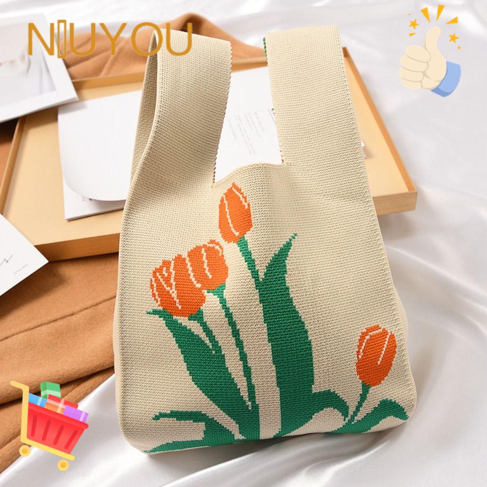 NIUYOU Túi Xách Mini Đan Len Đeo Vai Thời Trang Xinh Xắn Cho Nữ