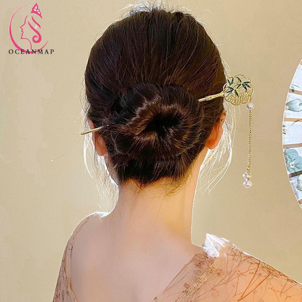 OCEANMAP Trâm Cài Tóc Hình Chiếc Lá Phong Cách Cổ Điển Cho Hán Phục