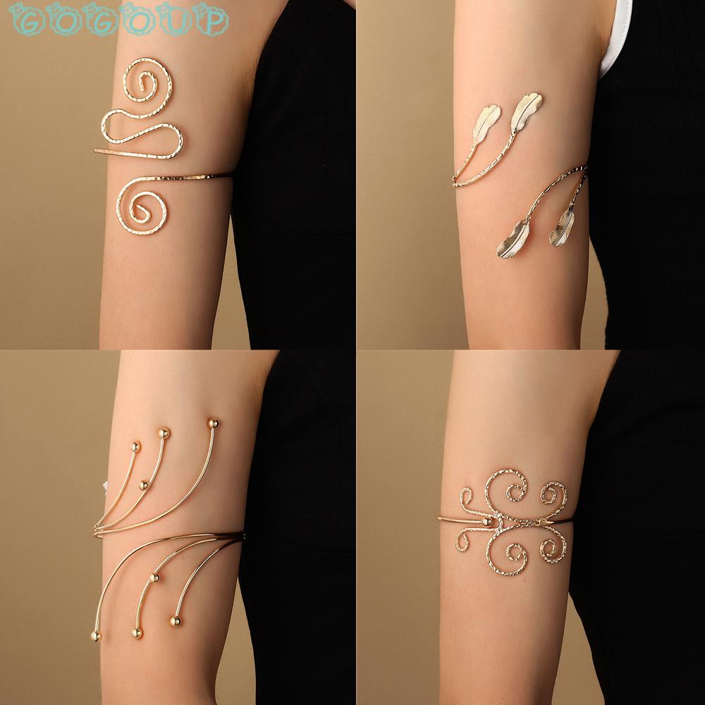 GOGOUP Vòng Đeo Tay Họa Tiết Chiếc Lá Màu Vàng