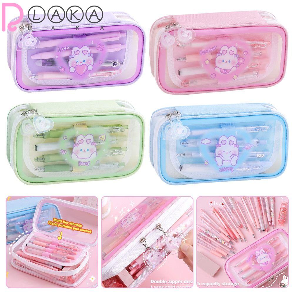 LAKAMIER Túi Đựng Bút Hình Thỏ Hoạt Hình Đáng Yêu Sáng Tạo