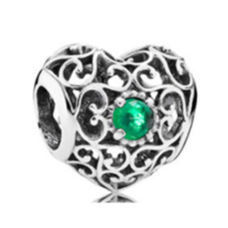Hạt Charm Màu Xanh Lá / Bạc Phong Cách Vintage Phù Hợp Làm Trang Sức Cho Nữ