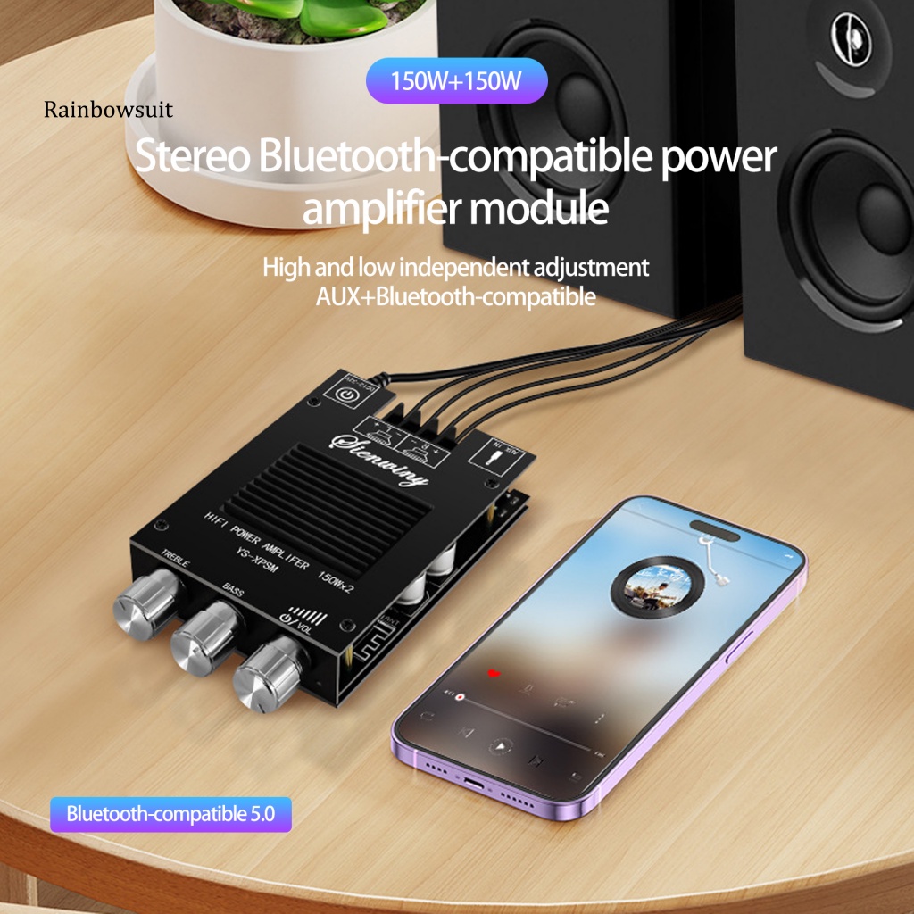 1 Bộ Bảng Mạch Khuếch Đại Âm Thanh YS-XPSM Kết Nối Bluetooth 5.0 150W * 2 Kênh Kép Tản Nhiệt
