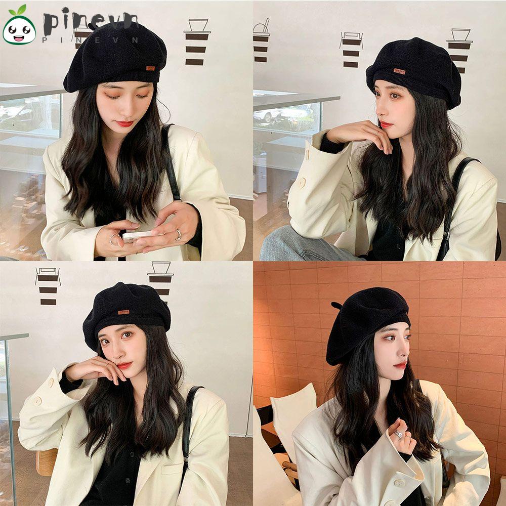 PINEVN Mũ Beret Màu Trơn Ấm Áp Thời Trang Thu Đông 2022 Cho Bé Gái
