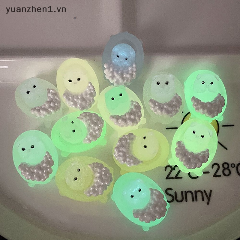 Set 2 Phụ Kiện Trang Trí Điện Thoại Hình Chú Heo Bằng Nhựa Phát Quang DIY