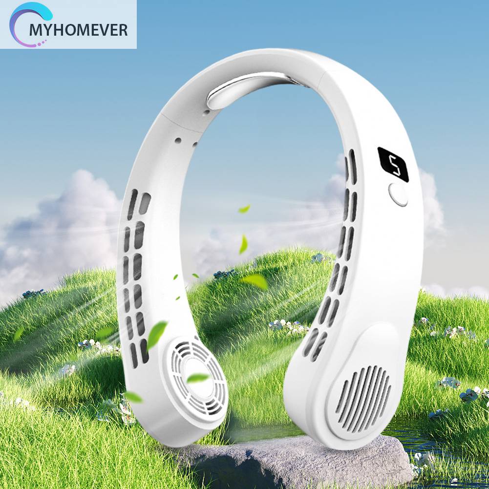 Quạt Làm Mát Đeo Cổ Nhanh Chóng Màn Hình Kỹ Thuật Số Di Động Cho Nam Và Nữ