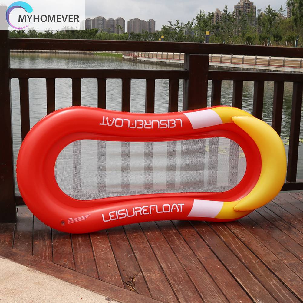 Phao Bơi Bơm Hơi Dạng Giường Nằm Nổi Gấp Gọn Cho Bữa Tiệc Bãi Biển Mù