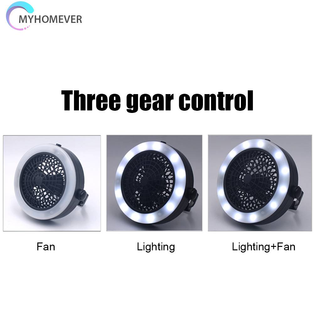 Quạt Treo Tích Hợp Đèn LED 3 Trong 1 Tiện Dụng Khi Đi Cắm Trại