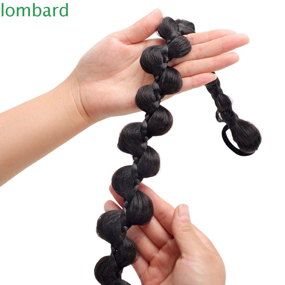 LOMBARD Bím Tóc Giả Kiểu Thắt Bím Bằng Sợi Tổng Hợp Co Giãn Thời Trang Cho Nữ