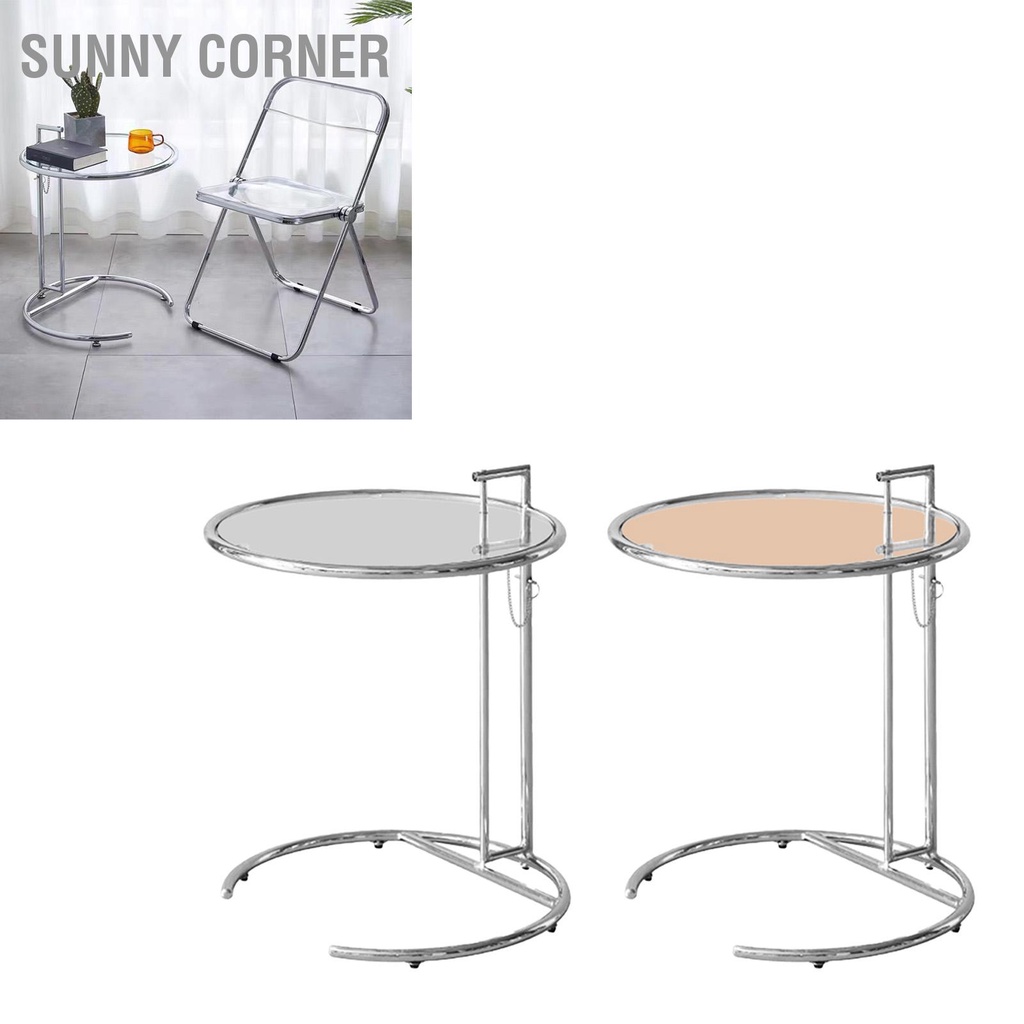 Sunny corner Có hàng sẵn Hình Kính Trong Suốt Nâng Bàn Inox Hộ Gia Đình Đơn Giản Sofa Mặt Cuối