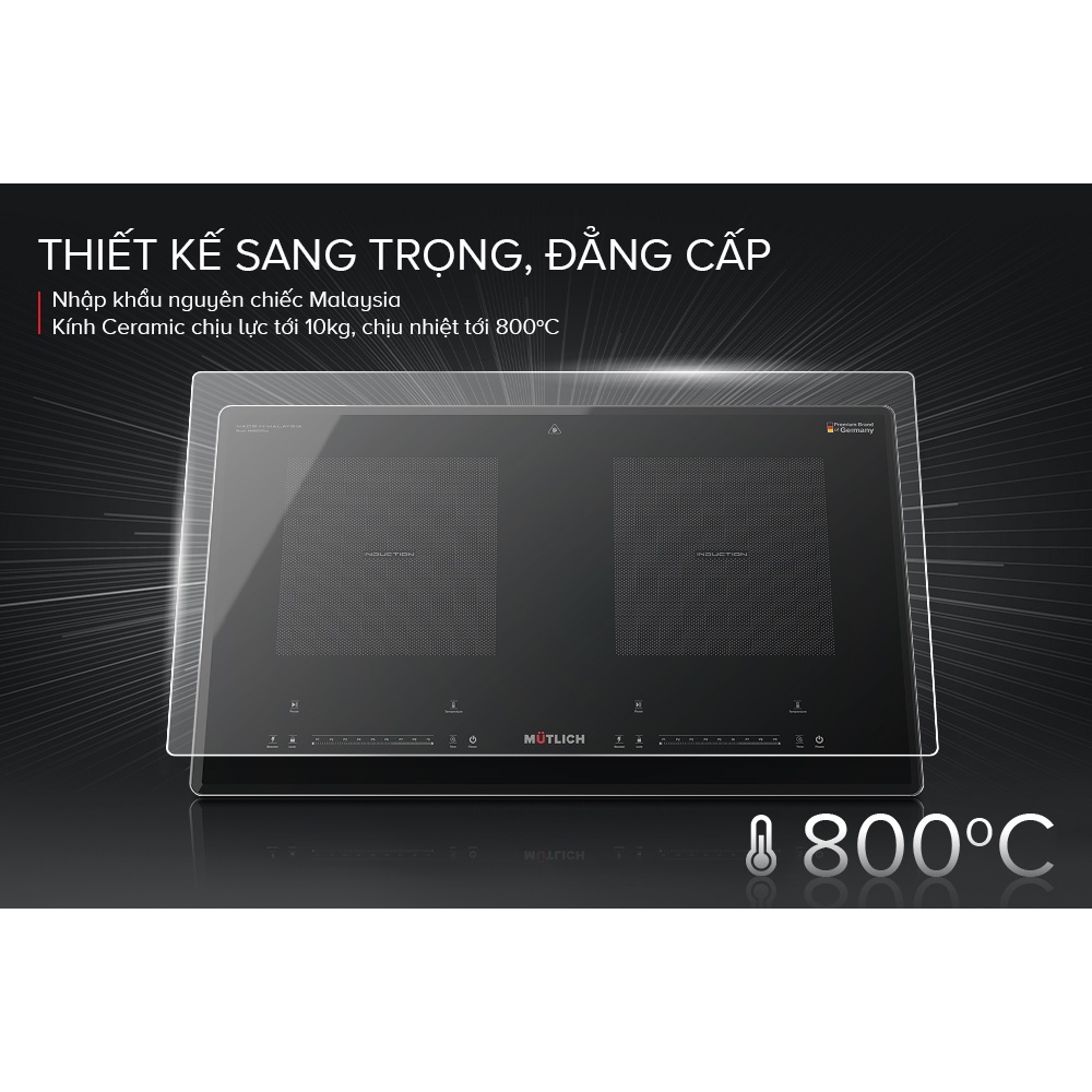 Bếp đôi điện từ Mutlich MIM6015PLUS - Thương hiệu Đức - Bảo hành 3 năm tận nhà