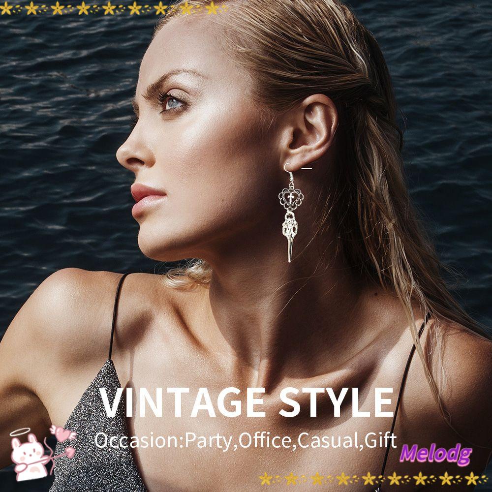 MELODG Khuyên Tai Hình Đầu Lâu Phong Cách Punk 2021