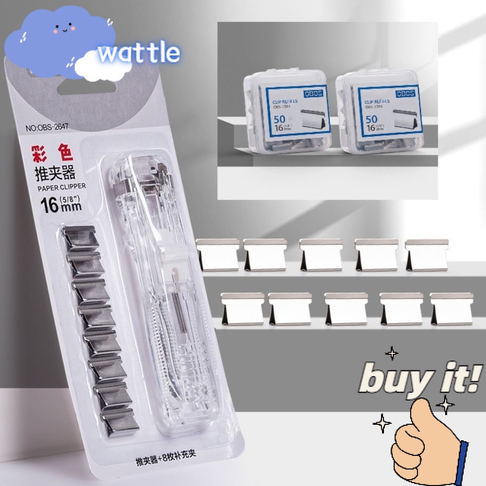 WATTLE Dụng Cụ Kẹp Giấy Bằng Nhựa Màu Trắng Tiện Dụng Cho Trường Học