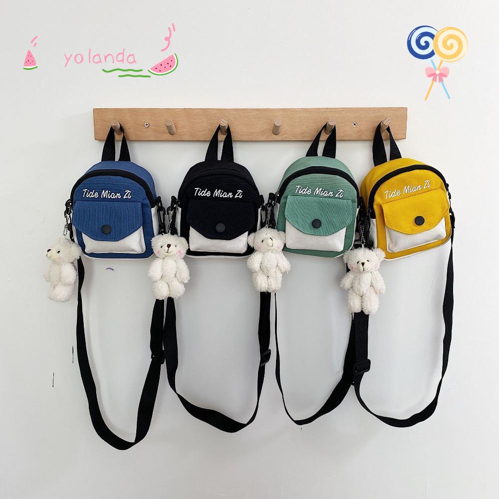 YOLA Túi Đeo Chéo Vải Bố Thời Trang Hàn Cho Nữ