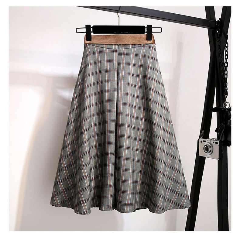 Chân Váy Chữ A Lưng Cao Phong Cách Hong Kong Thời Trang Cho Nữ