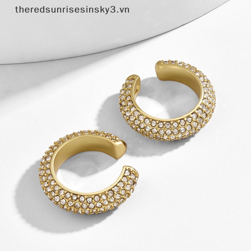 1 Khuyên Vành Tai Hợp Kim Hình Chữ C Đính Pha Lê Phong Cách Boho Thời Trang Cho Nữ