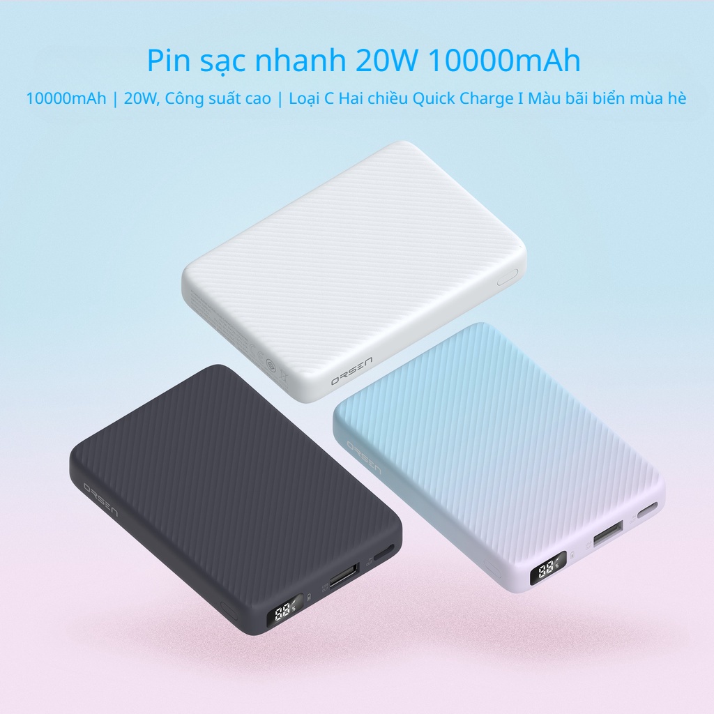 Sạc Dự Phòng Orsen E48 10000mAh QC 3.0 PD 20W Có Màn Hình LED Hiển Thị