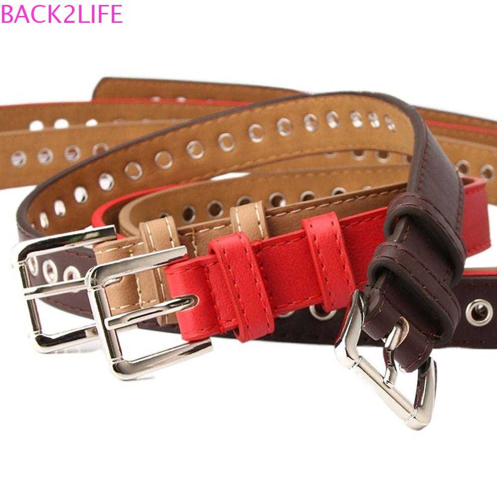 BACK2LIFE Thắt Lưng Da PU Khóa Tròn Đơn Giản Thời Trang Cho Nam