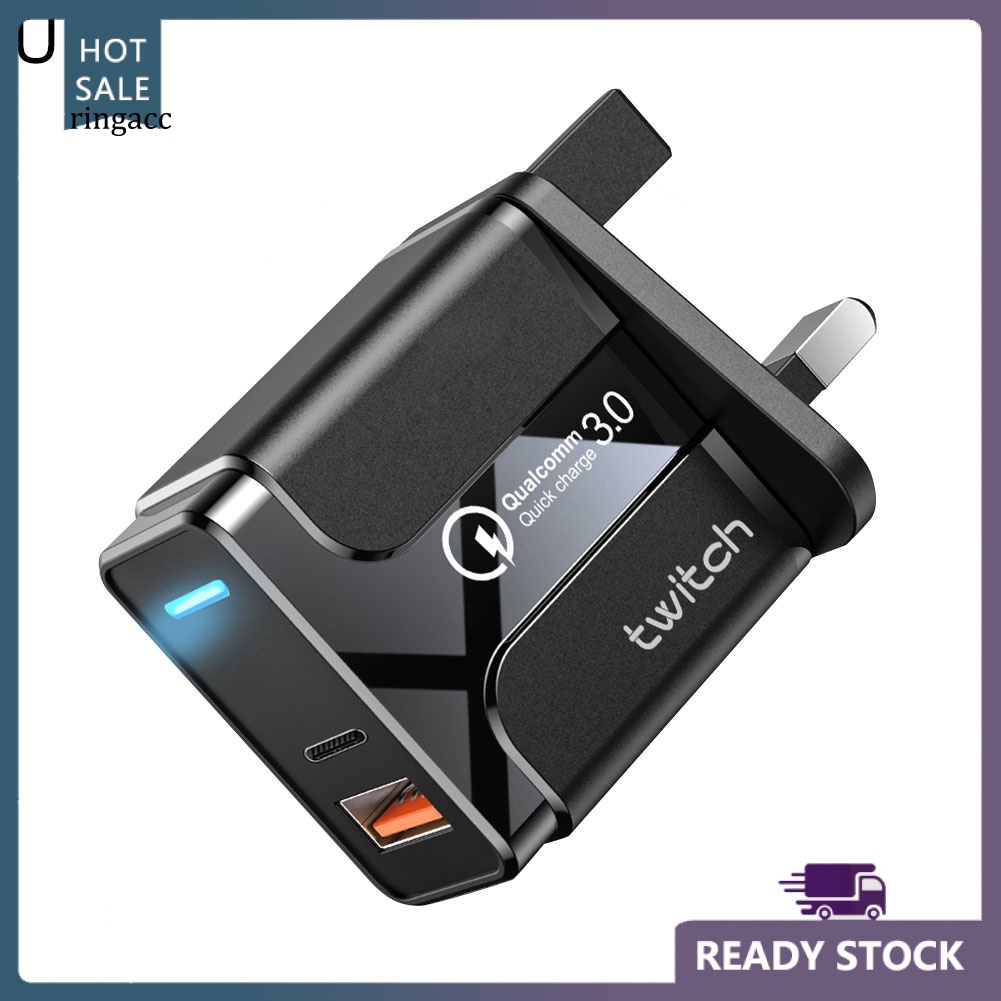 Tẩu Sạc Nhanh QC30 PD Cổng USB Kép 18W Thiết Kế Nhỏ Gọn Tiện Dụng Cho Điện Thoại