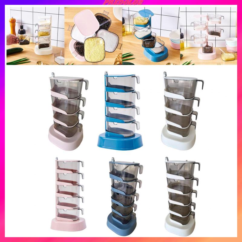 Hộp Đựng Gia Vị Trong Suốt Có Thể Xoay Chiều Dọc Tiện Dụng Cho Nhà Bếp
