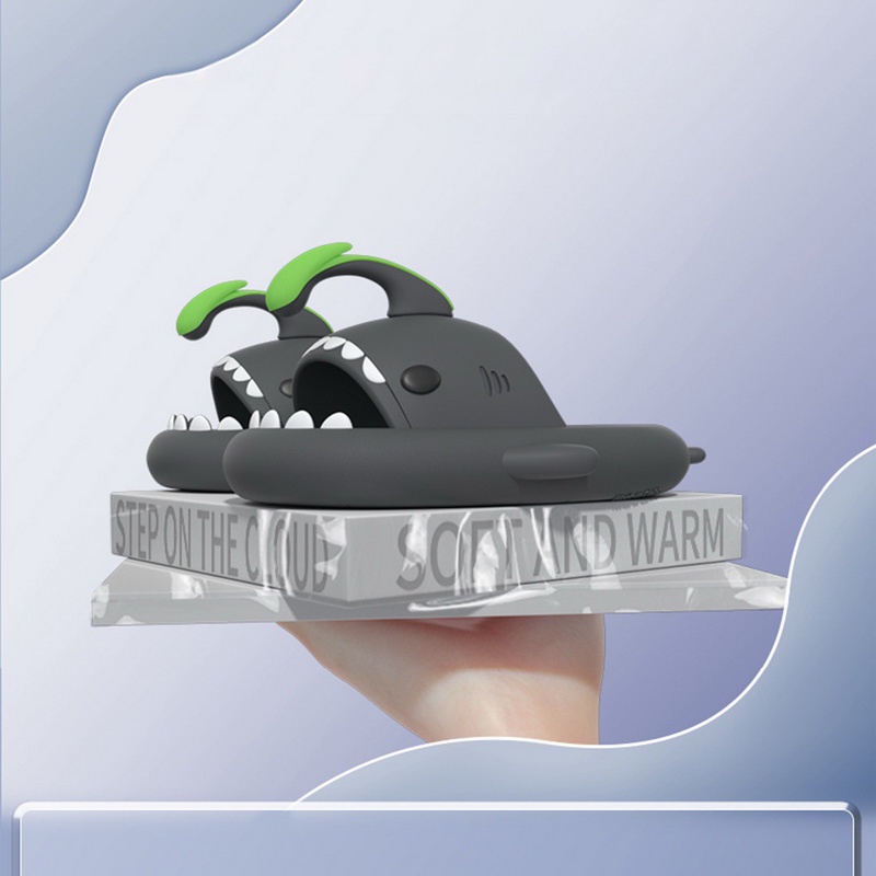 KANCOOL  Dép Đi Trong Nhà Tắm Đế Dày Mềm Mại Hình Cá Mập Đáng Yêu