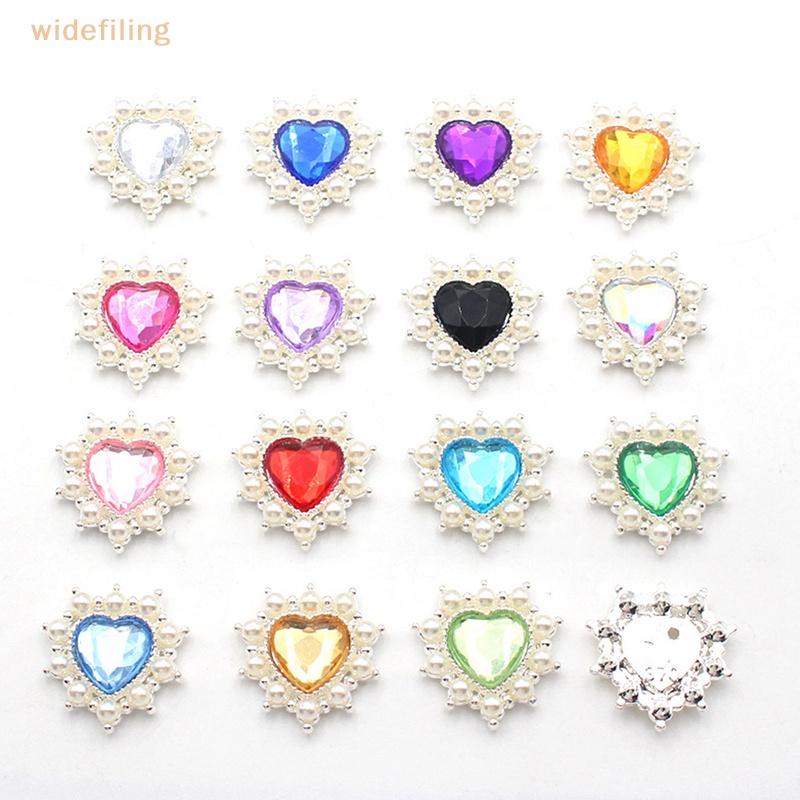 Phụ Kiện Nút Trang Trí Tóc Hình Trái Tim Bằng Hợp Kim DIY