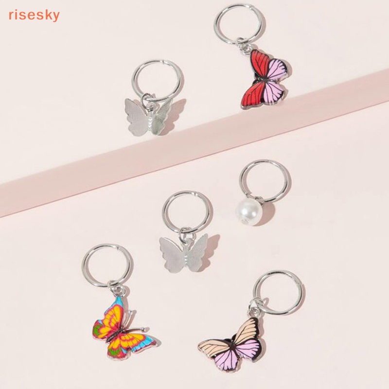 Bộ 6 Kẹp Tóc Hình Bướm Bằng Kim Loại Phong Cách Phương Tây Dành Cho Nữ