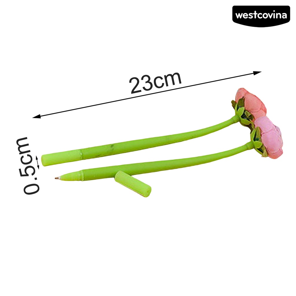[WSTN]✎2 Bút Mực Đen Ngòi 0.5mm Hình Bông Hoa