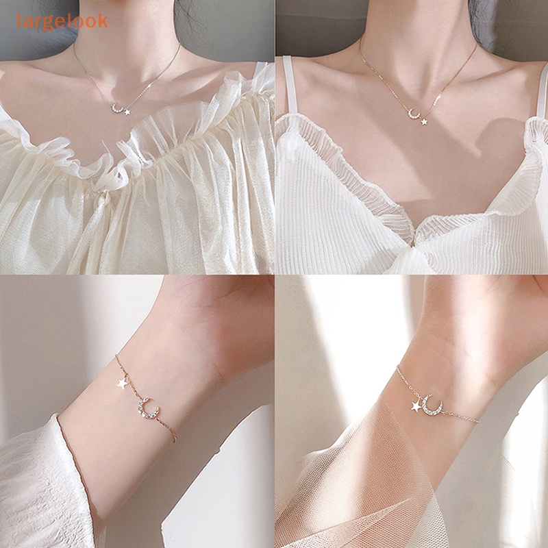Vòng cổ / Vòng Tay Mặt Hình Trăng Và Ngôi Sao Đính Đá Zircon Thời Trang Cho Nữ