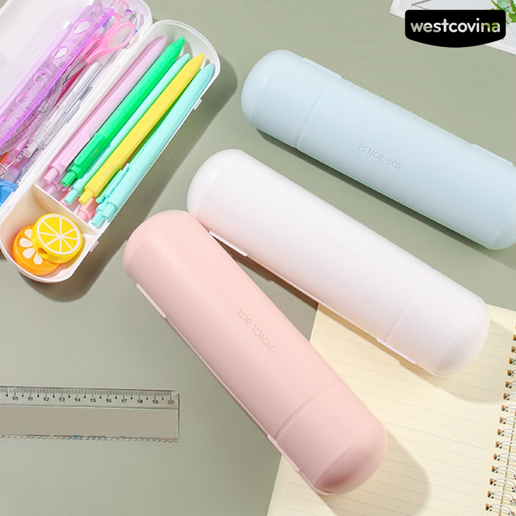 [WSTN] [WSTN]✎Hộp Đựng Bút Bằng PP Mịn Chống Nước Có Khóa Cài Thiết Thực Dành Cho Gia Đình