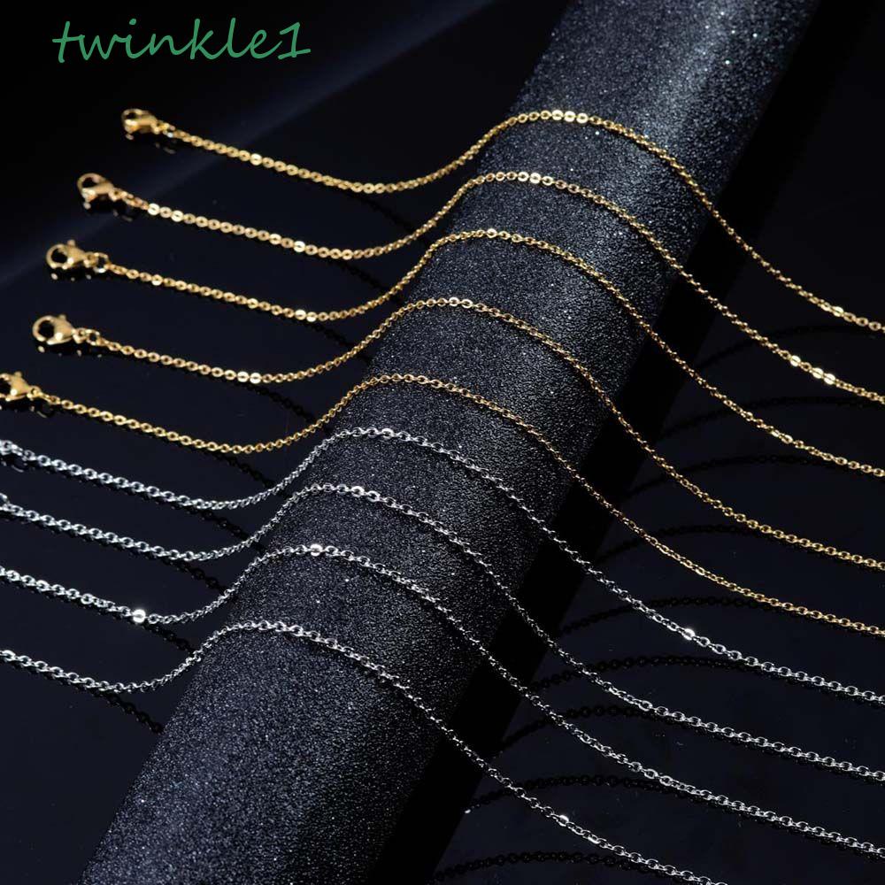 TWINKLE Dây Chuyền Chuỗi Xích Màu Sắc Bạc Có Khóa Tôm Hùm Đơn Giản