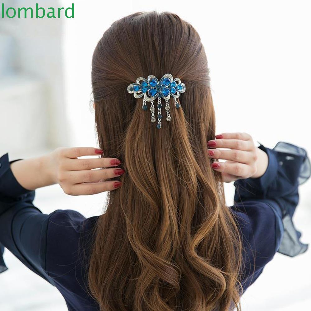 LOMBARD Kẹp Tóc Đính Đá Phong Cách Hàn Quốc Sang Trọng Cho Nữ