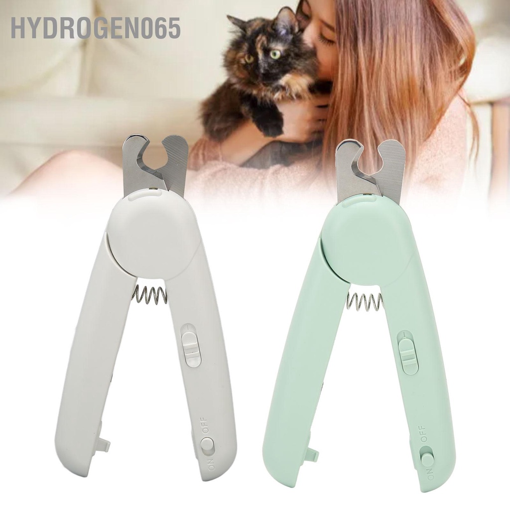 Hydrogen065 Dụng cụ cắt móng cho thú cưng bằng thép không gỉ Tự động trả lại tay cầm tỉa có đèn LED chó