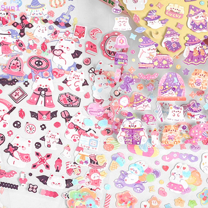 1 Tấm Hình Dán Họa Tiết Động Vật Hoạt Hình Lấp Lánh Trang Trí Sổ Tay DIY