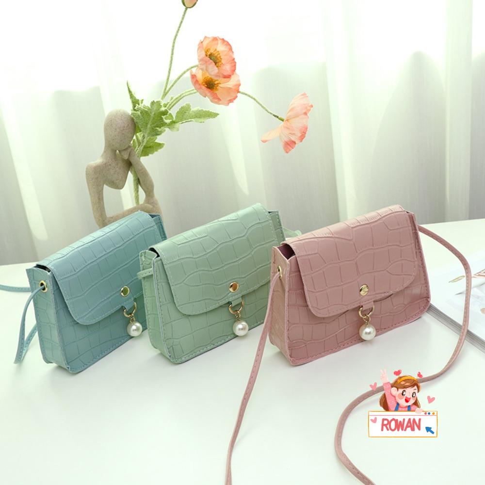 ROWANS Túi Đeo Vai / Xách Tay Bằng Da PU Màu Trơn Có Dây Đeo Sợi Xích Dành Cho Bạn Nữ