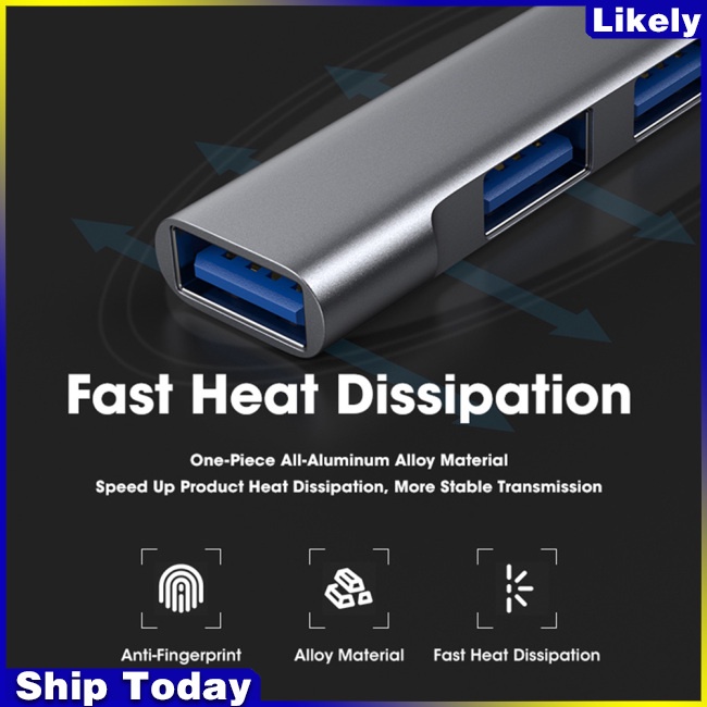 Bộ Chia 4 Cổng USB 3.0 2.0 USB 3.0 Type-C Cho Laptop