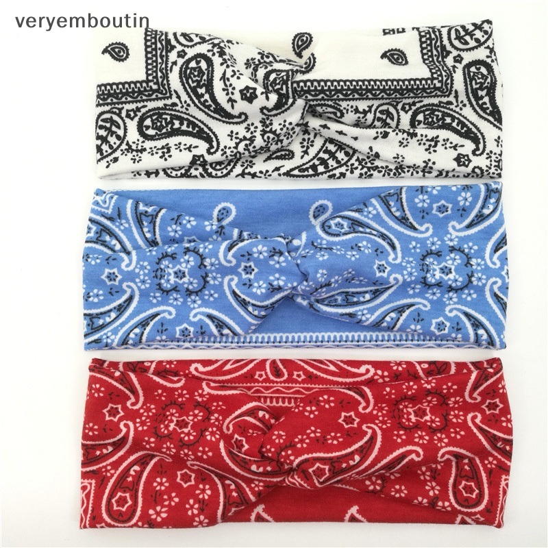 Băng Đô Bandana Vải Cotton Co Giãn in Họa Tiết Dùng Khi Rửa Mặt / Trang Điểm / Chơi Thể Thao
