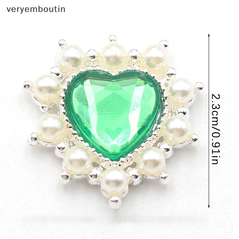 Nút Ngọc Trai Hình Trái Tim Bằng Hợp Kim Dùng Trang Trí Quần Áo DIY