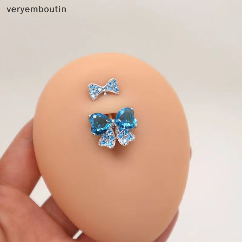 Khuyên Rốn Hình Nơ Đính Đá Zircon Thời Trang Cho Nữ