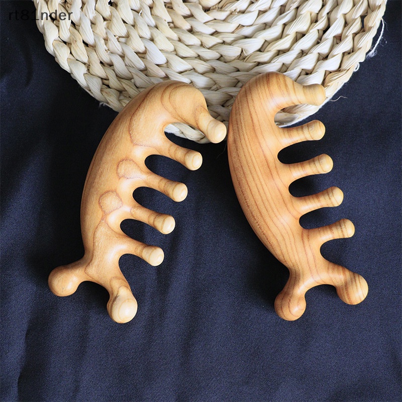 1 Lược Chải Tóc Mát Xa Da Đầu Bằng Gỗ Gụ Năm Răng Thưa Chống Tĩnh Điện