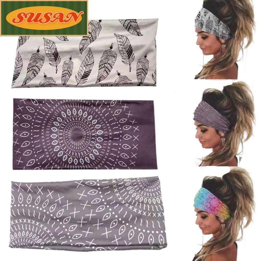SUSANS Băng Đô Turban Bản Rộng Phong Cách Thể Thao Dùng Tập yoga