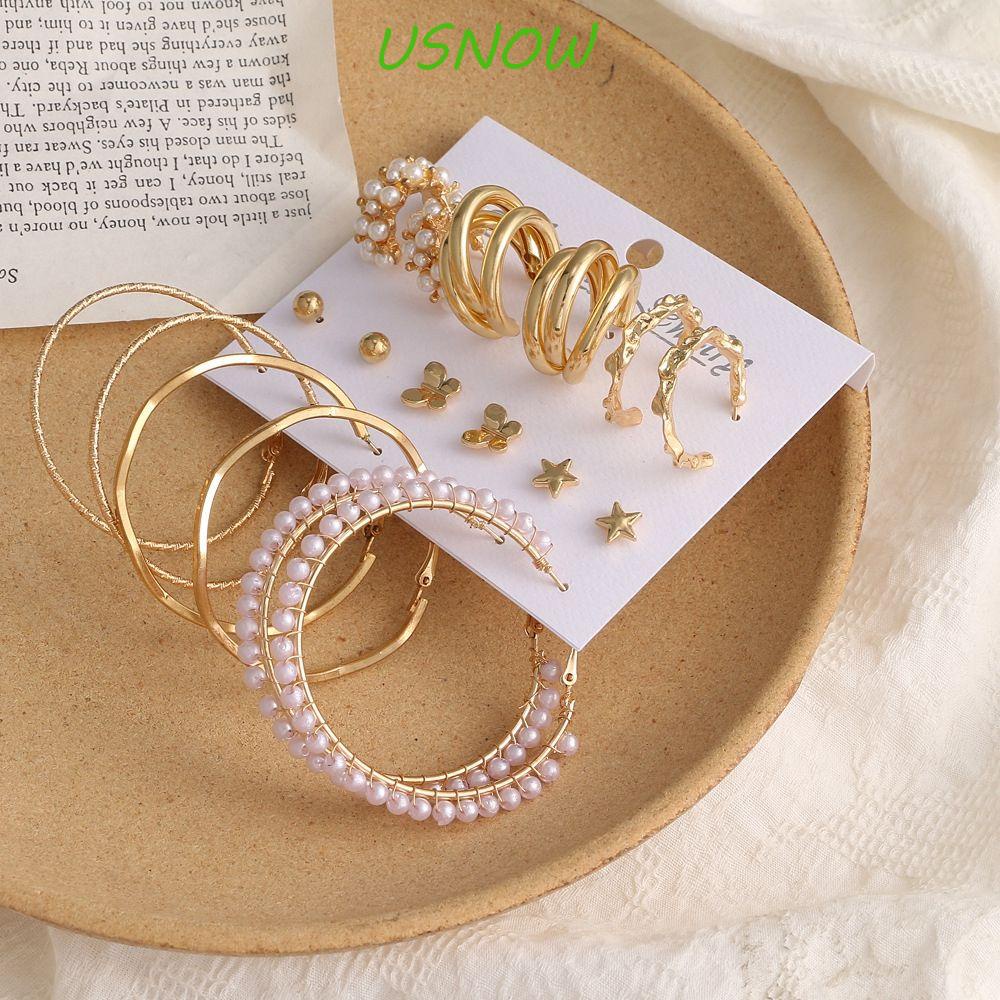 USNOW Set 9 Đôi Bông Tai Nhiều Kiểu Dáng Thời Trang Cho Nữ