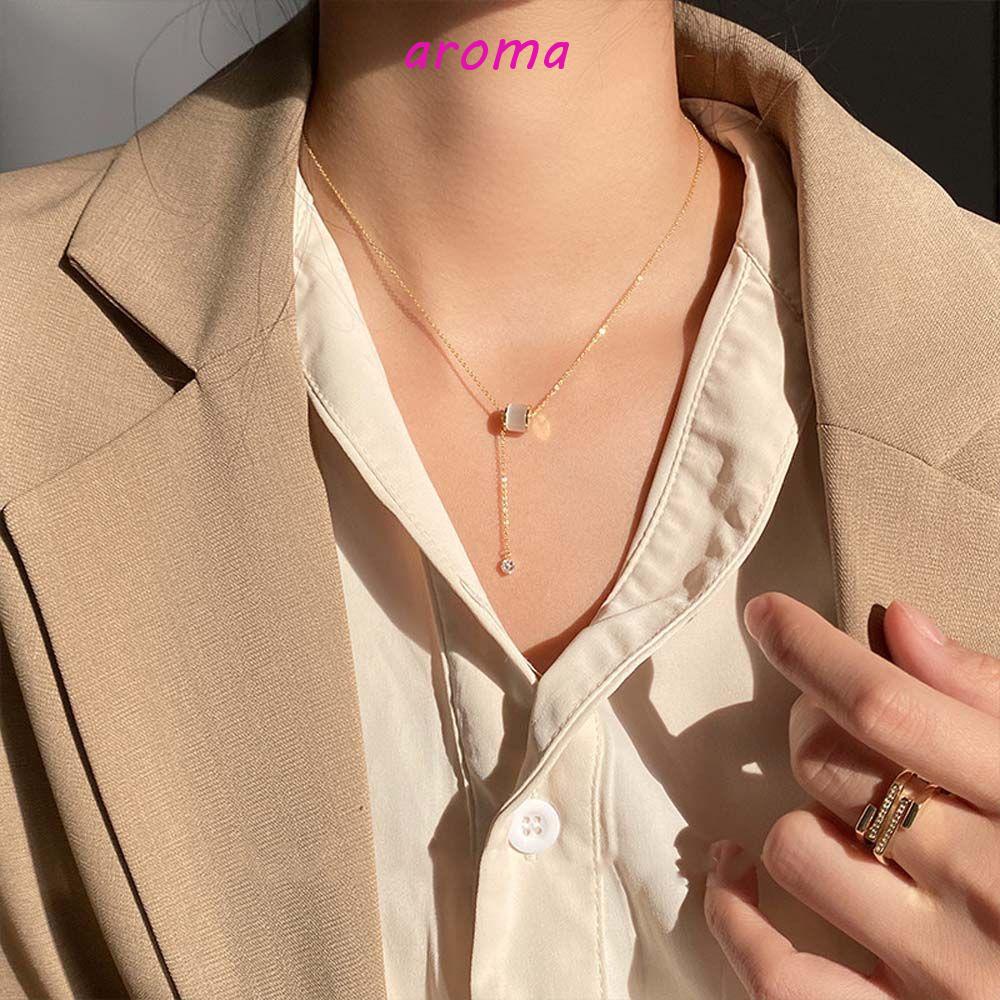 AROMA Vòng cổ Đeo Hông Đính Đá Phong Cách Cổ Điển Dành Cho Nữ