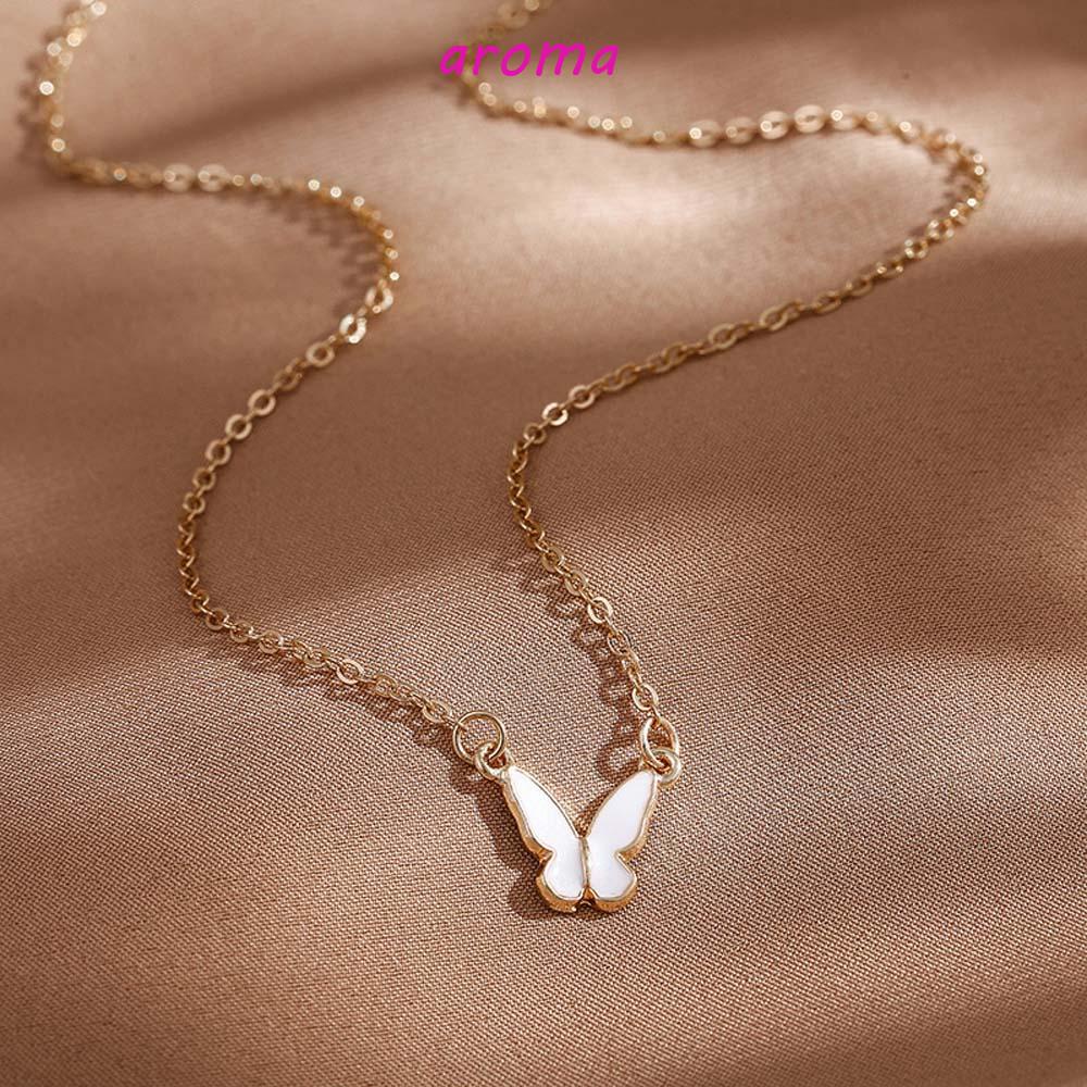 AROMA Vòng cổ Xích Mặt Hình Bướm Thời Trang Cho Nữ