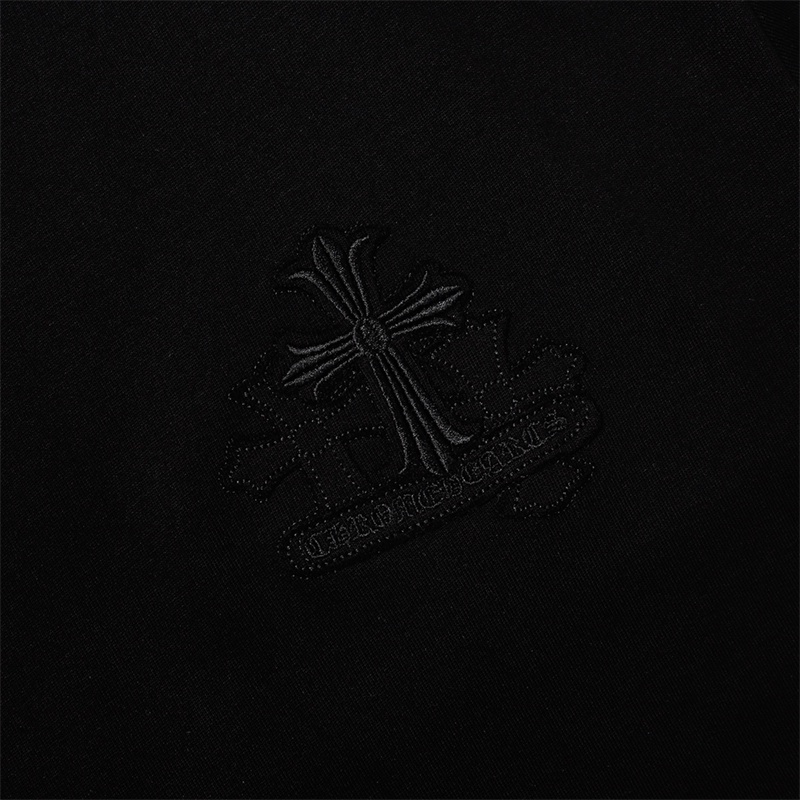 Chrome- Áo Thun Tay Ngắn Chồng Chéo Hạng Nặng Thêu Trái Tim S88-Mới