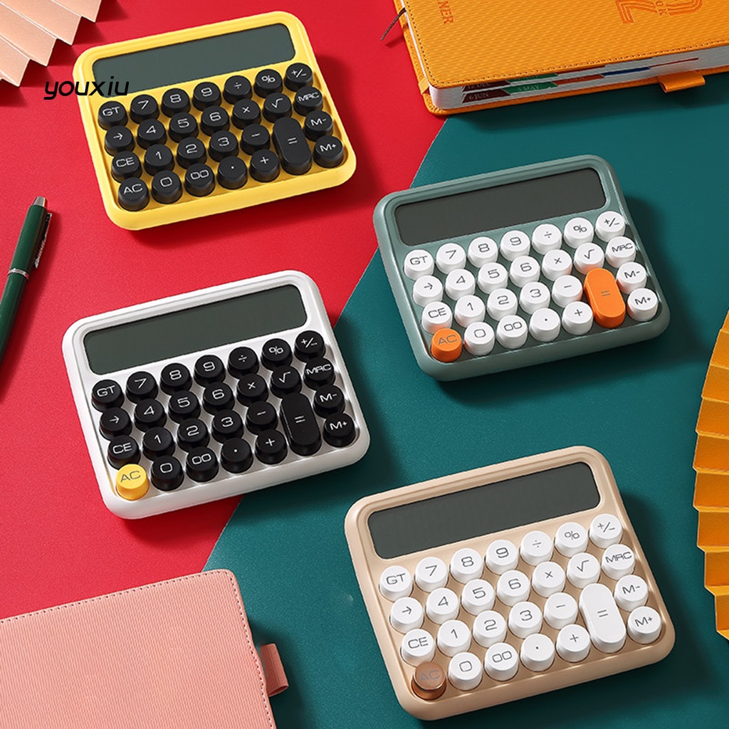 Máy tính xy * màn hình led lớn tiết kiệm năng lượng di động bàn phím cơ tự động tắt tính toán màu kẹo in rõ ràng máy tính cầm tay văn phòng phẩm