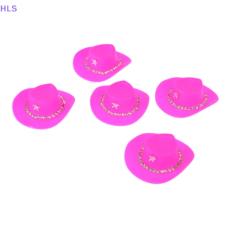 [HLS] Set 5 Mũ Cao Bồi Mini Màu Hồng Đính Kim Cương Sáng Tạo Và Thiết Thực Thời Trang Cho Búp Bê Bé Gái