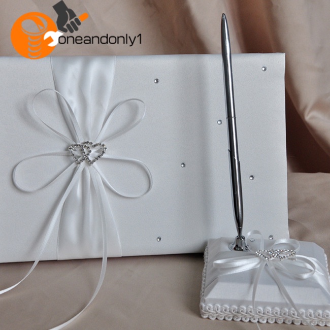 Set Sổ Ký Tên + Giá Đỡ Bút Trang Trí Đám Cưới