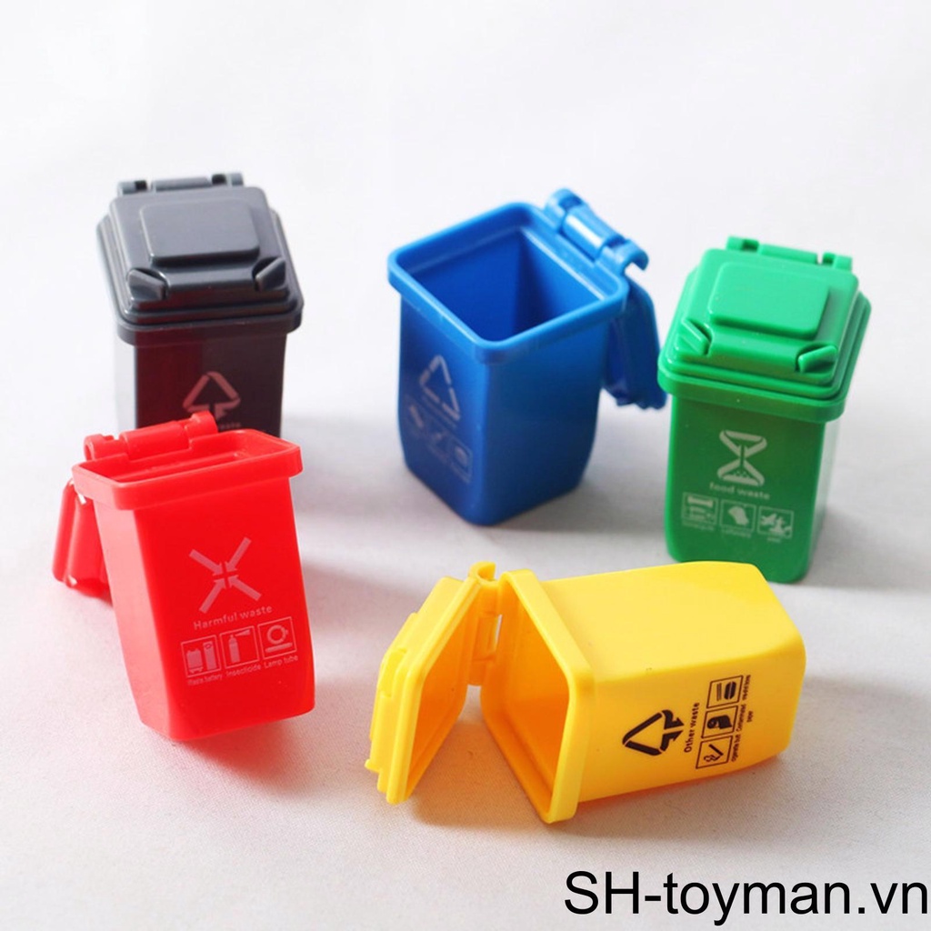 Set 5 Thùng Rác Mini Tỉ Lệ 1: 12 Trang Trí Nhà Búp Bê