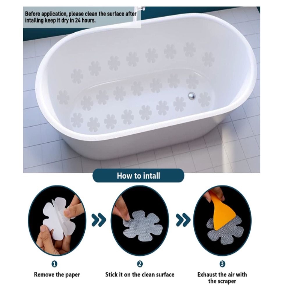 BSUNS Miếng Dán Bồn Tắm / Cầu Thang Trong Suốt Chống Trượt
